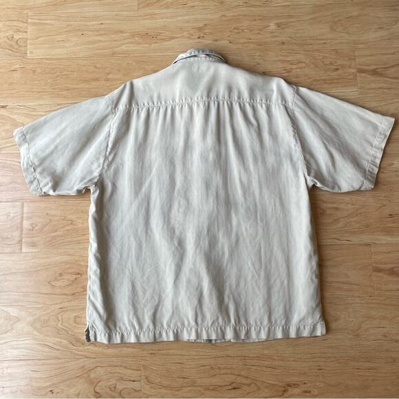 |Tommy Bahama| Silk Collard Button Up in Beige Men’s Size Medium - Picture 3 of 7